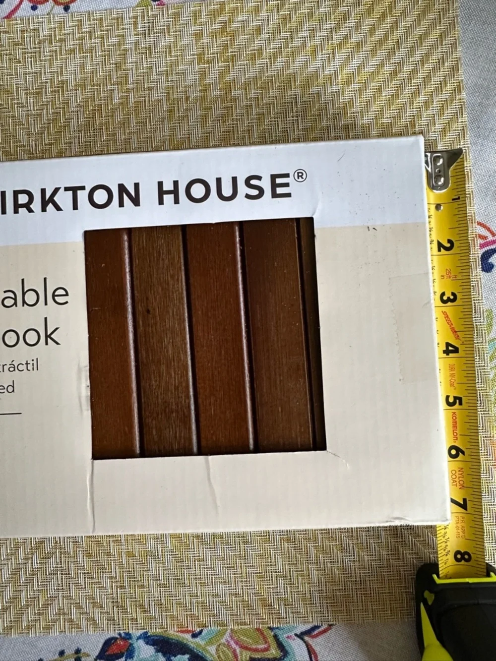 KIRKTOWN Brown Retractable Wall Hook Rack - 5-Hook Space-Saving Organizer